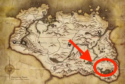 Map of Skyrim Aela