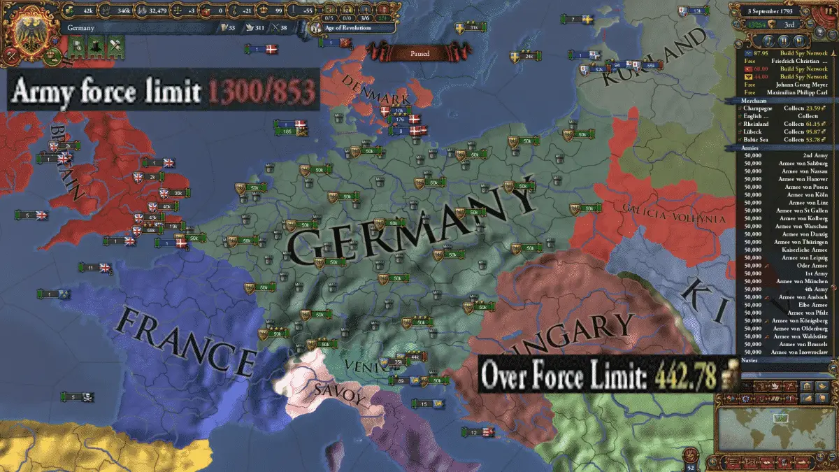 Europa Universalis 4 how to increase force limit