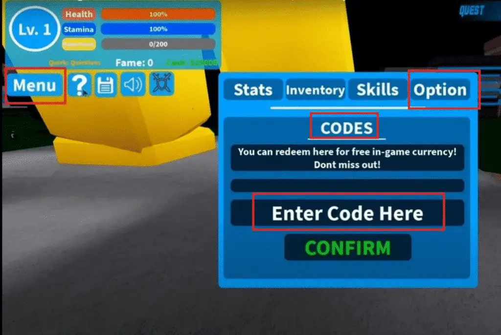 How to Redeem Codes in Boku No Remastered