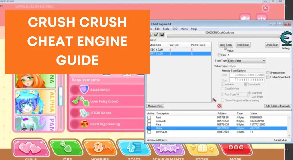 crush crush cheat engine table steam