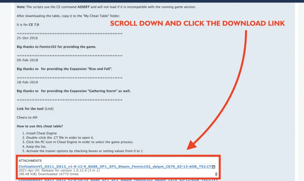 How to Download Civ 6 Cheat Engine Table