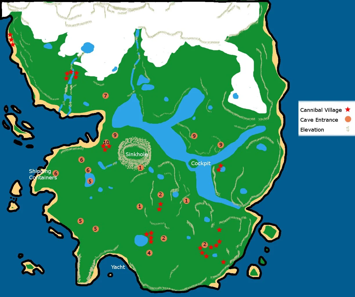 The Forest Cave Locations Map