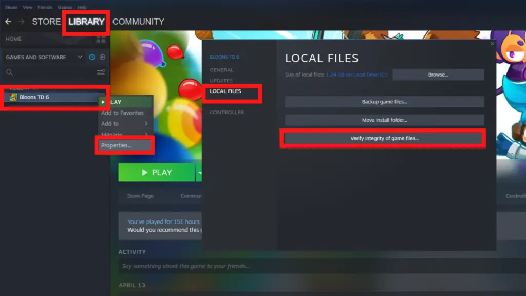 Verify Integrity of Game Files in Bloons TD 6