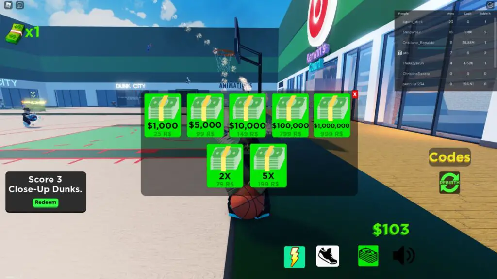 Are There Money Codes for Dunking Simulator in Roblox