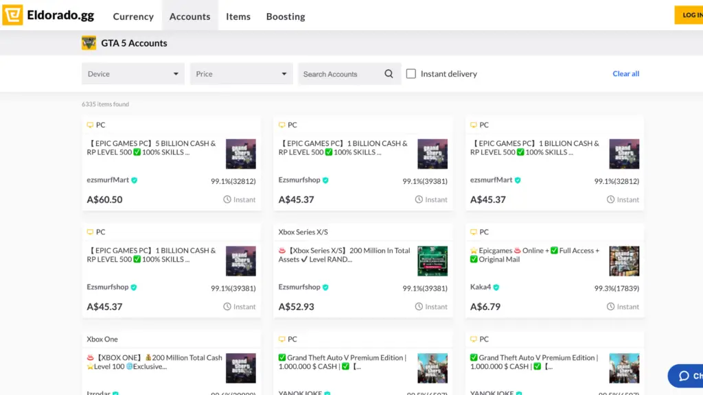 GTA Modded Accounts For Sale