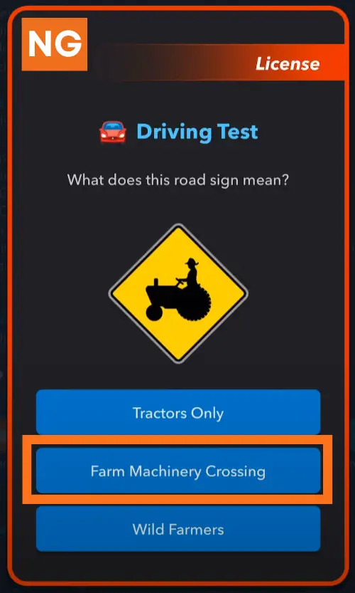 Farm Machinery Crossing Sign