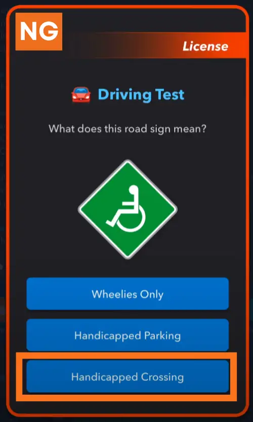 Handicapped Crossing Sign