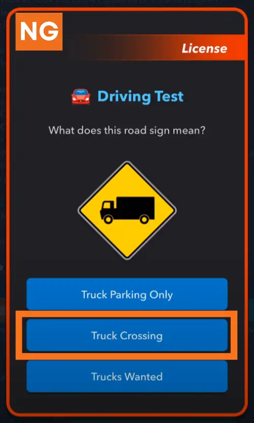 Truck Crossing Sign