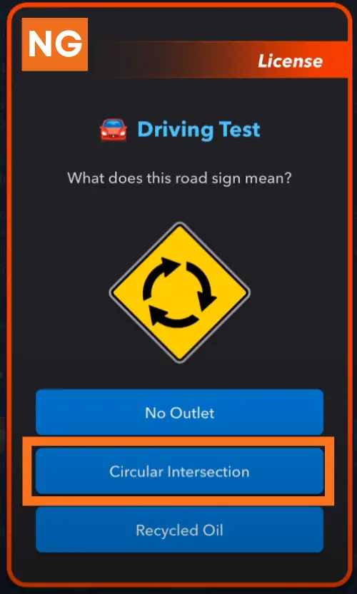 Circular Intersection Sign