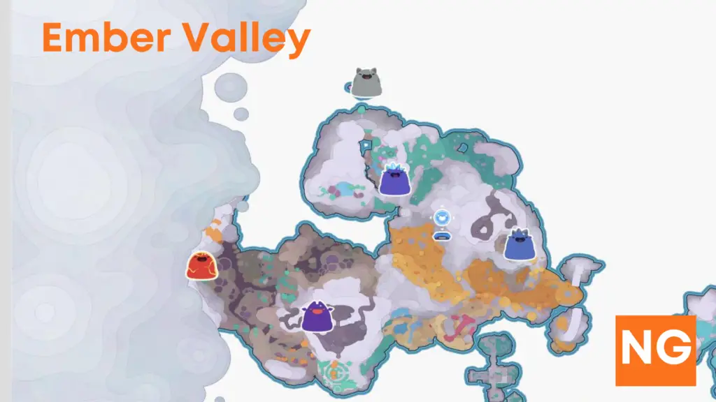 Ember Valley Zone Map in Slime Rancher 2
