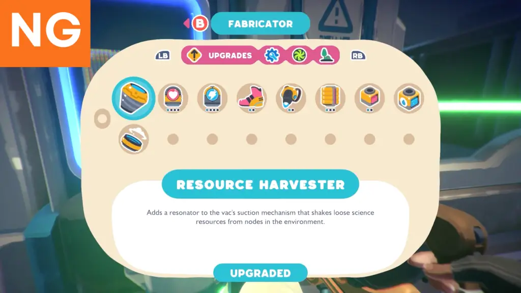 The Fabricator Upgrades in Slime Rancher 2