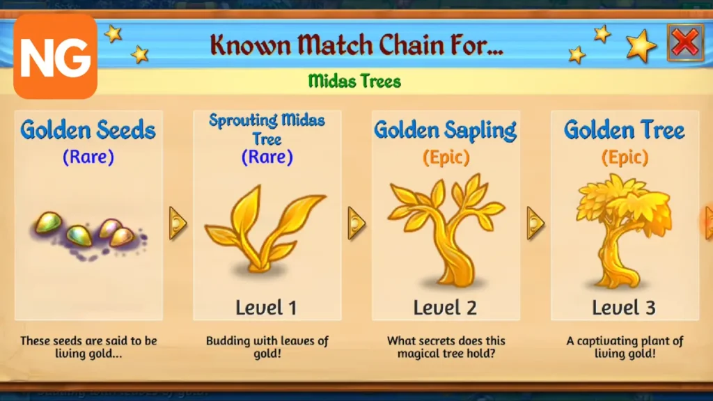 Golden Seeds -> Midas Tree