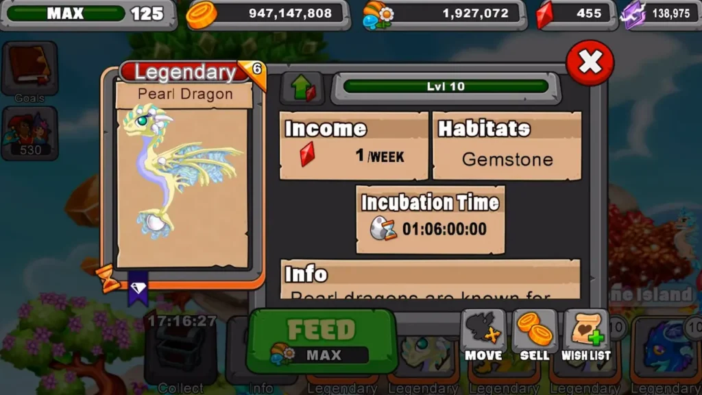 DragonVale Pearl Dragon (Legendary)